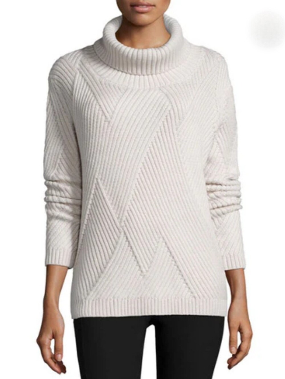 Rag & Bone Turtleneck Sweater 100% Merino Wool Oatmeal Ribbed Pullover Neutral M